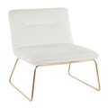 Lumisource Casper Accent Chair in Gold Metal and Cream Velvet CHR-CASPER AUCR